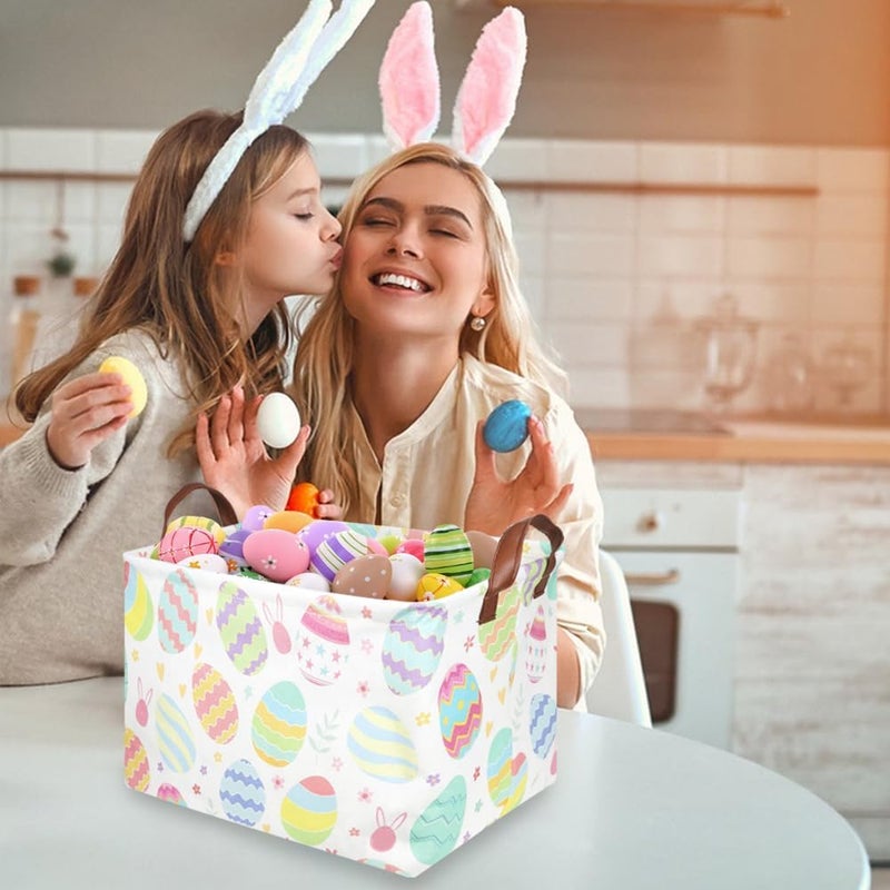 FXOCSHE FXOLCSHE Rectangular 3pack Easter basket,Easter basket empty,Kids Toy Storage Basket for baby Bedroom,Toy Gift Organizerm,Kids Storage Bin,Easter gift box(Cute Easter egg) - Image 4